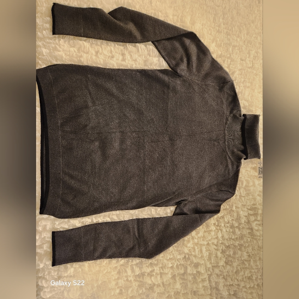 Calvin Klein Women's Gray Sweater w/ Collar Merino Wool
